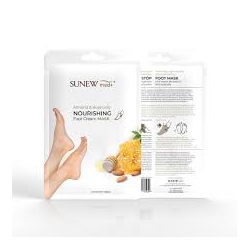 SunewMed Maska do stóp z olejem ze słodkich migdałów i mleczkiem pszczelim